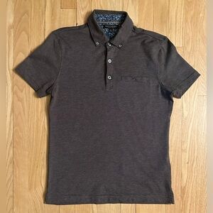 Banana Republic Men’s Short-Sleeved Dark Gray White Polo Shirt , Size XS